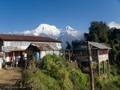 Lodge bei Deurali mit der Annapurna South im Hintergrund
